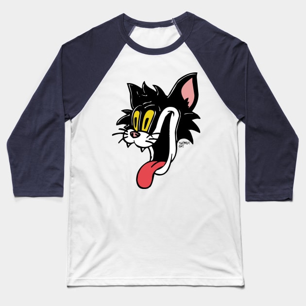 Thirst Cat Baseball T-Shirt by Friend Gate